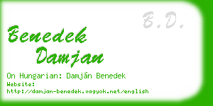 benedek damjan business card