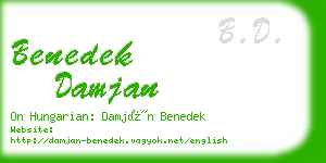 benedek damjan business card